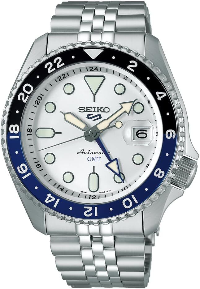 Seiko 5 Sports Orologio Uomo Automatico SSK033K1 GMT Evolution Bianco
