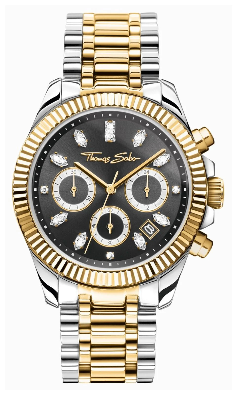 Thomas Sabo Divin Crono Cristallo (38 Mm) Quadrante WA0398-291-201-38 Orologi