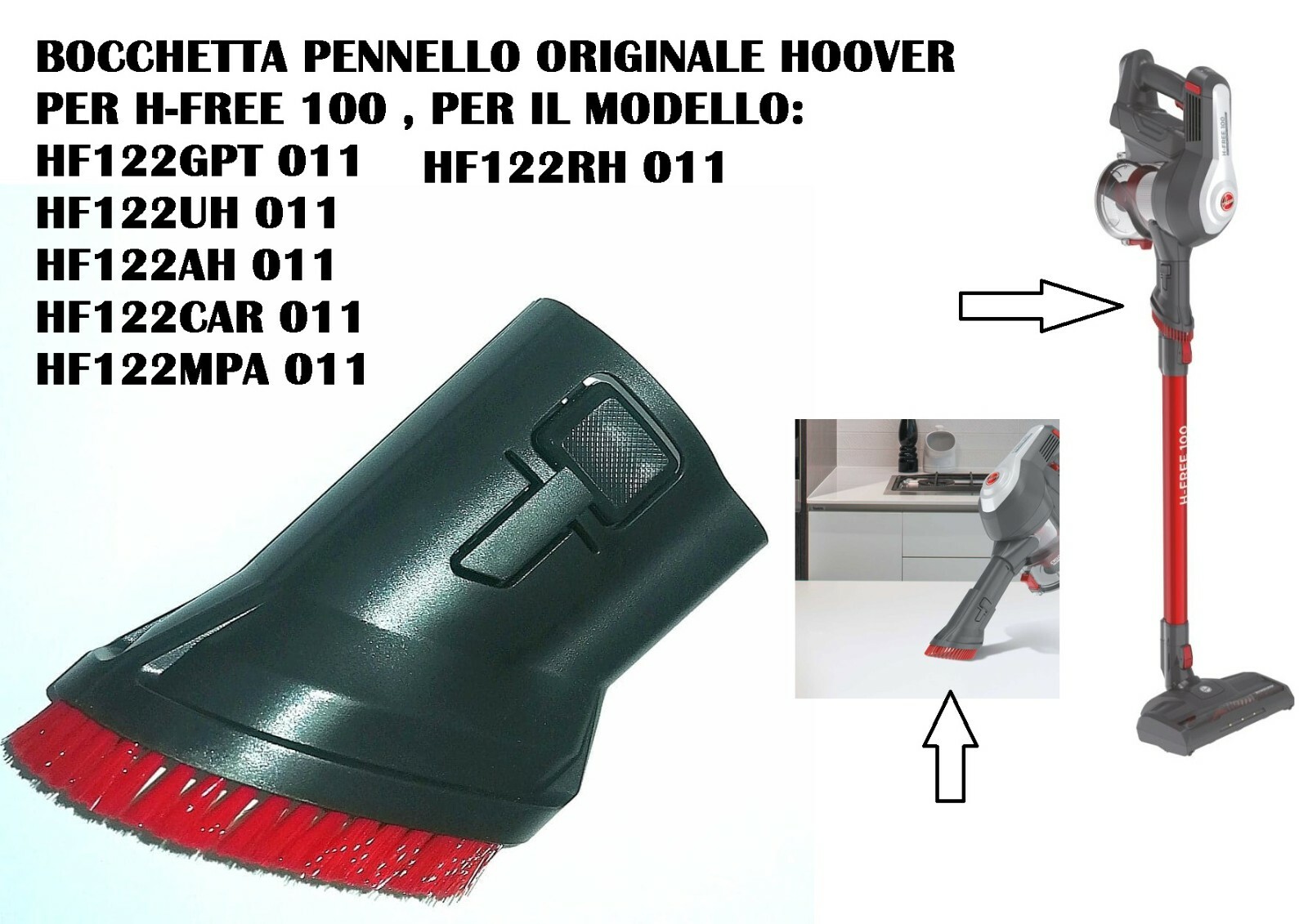 BOCCHETTA PENNELLO ORIGINALE ASPIRAPOLVERE H-FREE 100 HOOVER