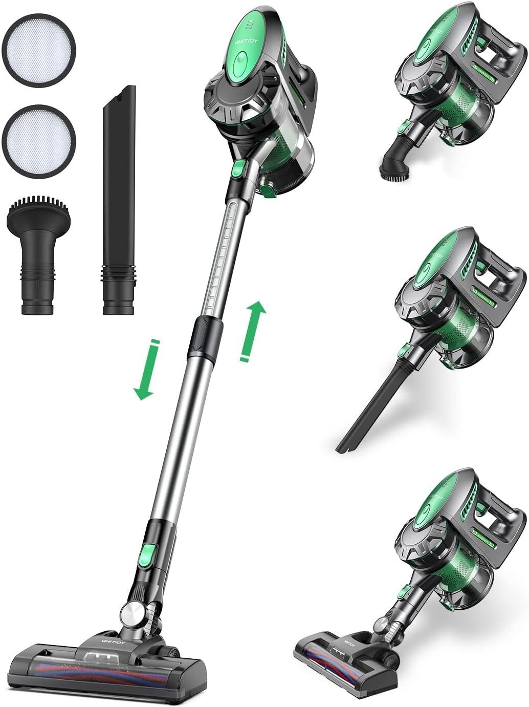 Vactidy Aspirapolvere Senza Fili V8,25KPa Scopa Elettrica Senza Fili Potente 4 i