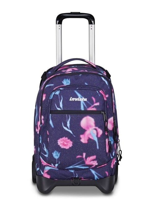 ZAINO TROLLEY INVICTA fantasy zaino trolley plug 2 ruote TENDER FLOWERS ND TENDE