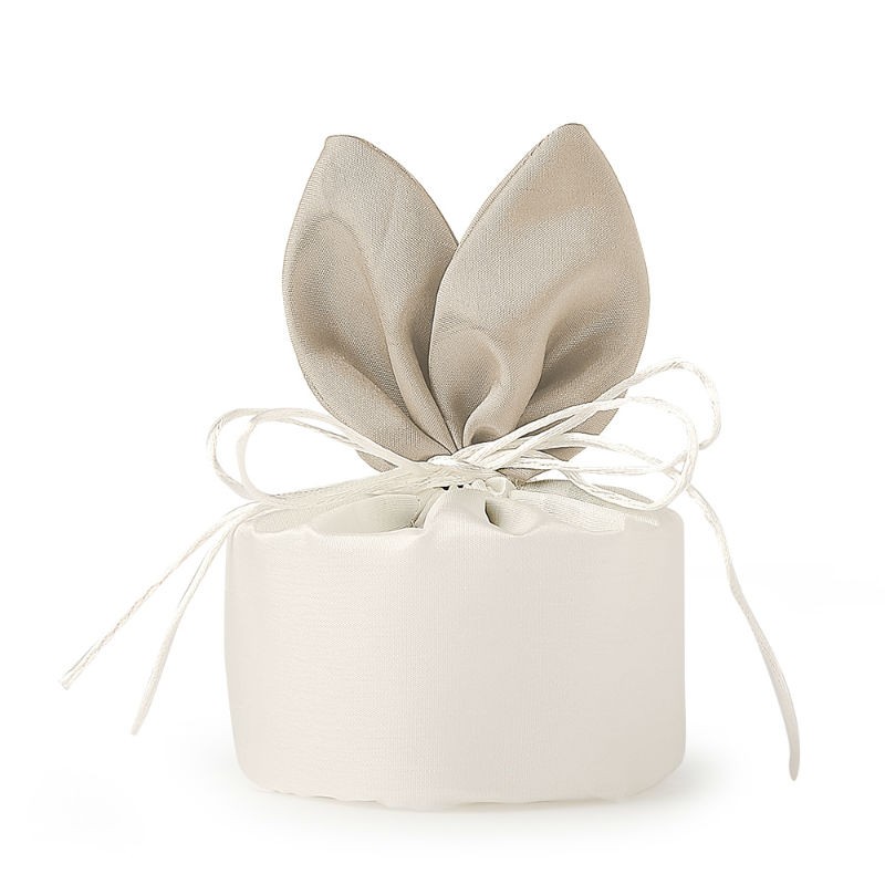 Sacchettino Taffeta Avorio Dia.10X20Cm