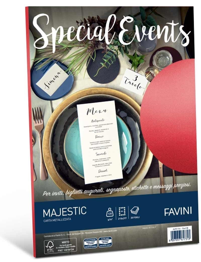 Favini Carta Special Event Red A4 Gr 120 Fg 20 A69C154