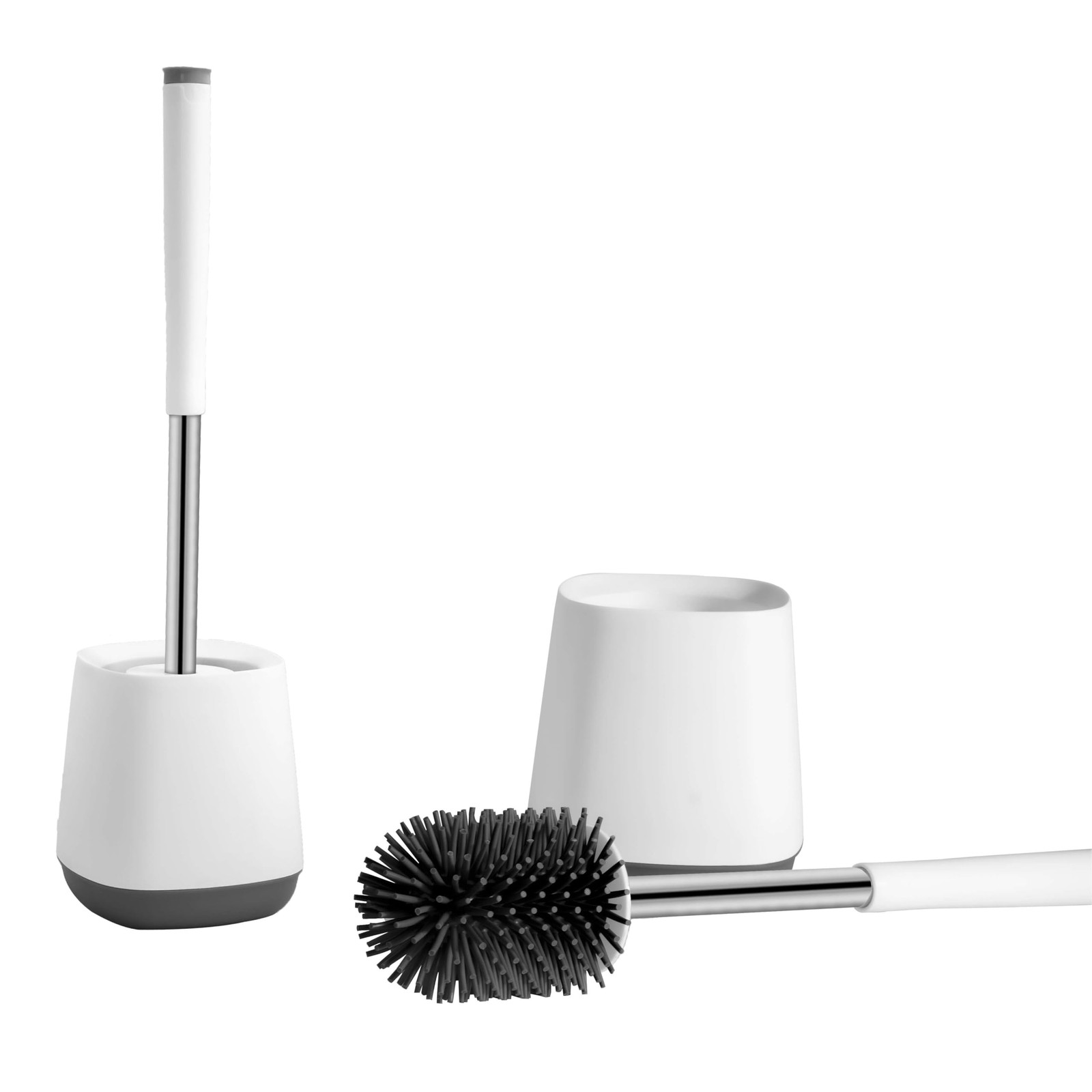 Scopino per WC con supporto per drenaggio, in silicone flessibile, anti-int 9tBW