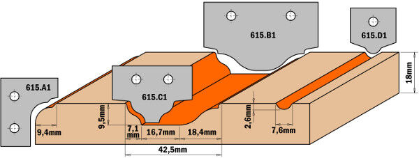 COLTELLI PER PORTE IN MDF SERIE:  615.C1