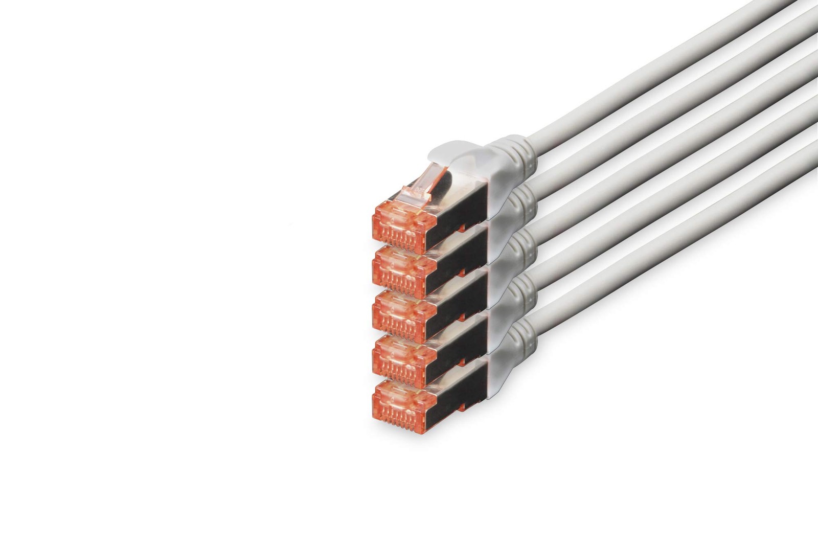 DIGITUS - 5 pieces - CAT 6 S-FTP patch cable, 7m, network LAN DSL Ethernet cable