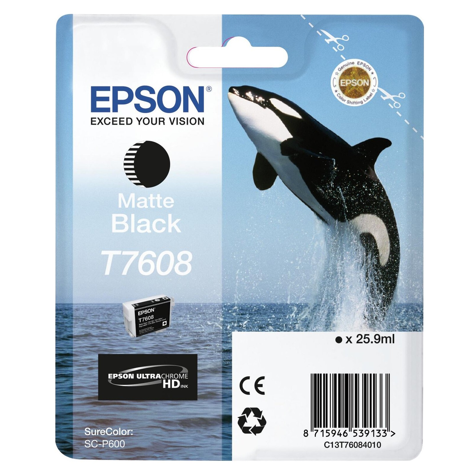Epson Cartuccia InkJet T 7608 Nero opaco 25,9 ml