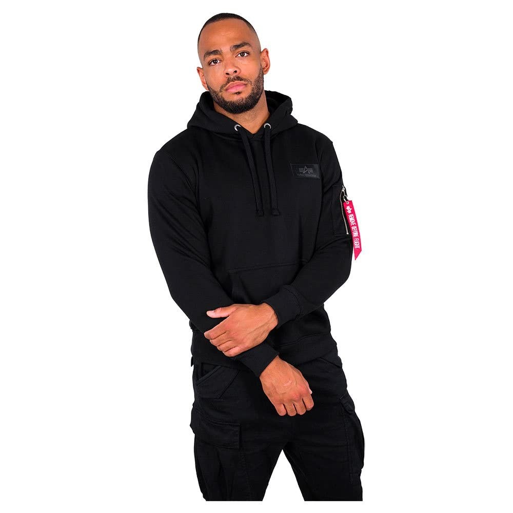 Alpha Industries Back Print Hoody Uomo Felpa con Cappuccio, Black, S (P2r)
