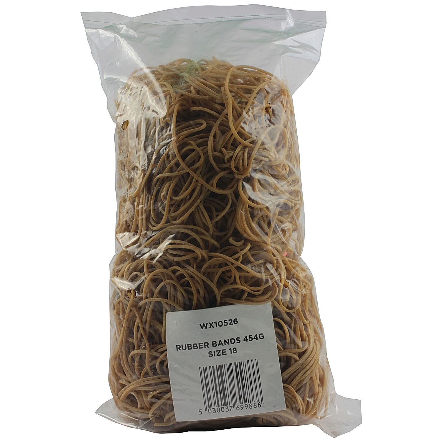 White Box 454G Size 18 Rubber Bands, grey brown green