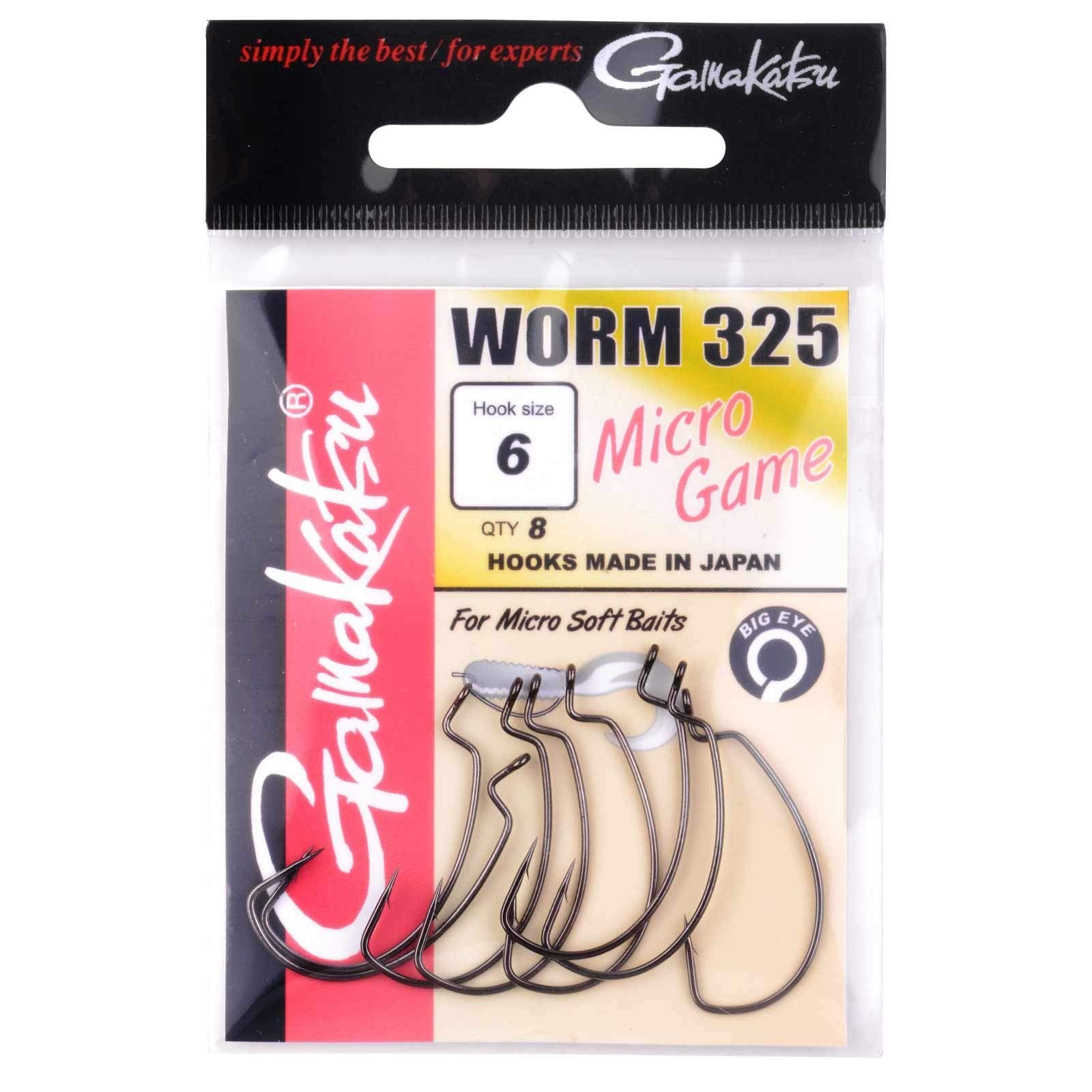 Gamakatsu Worm 325 Micro Game GR. 6 Offset Hook (S4t)