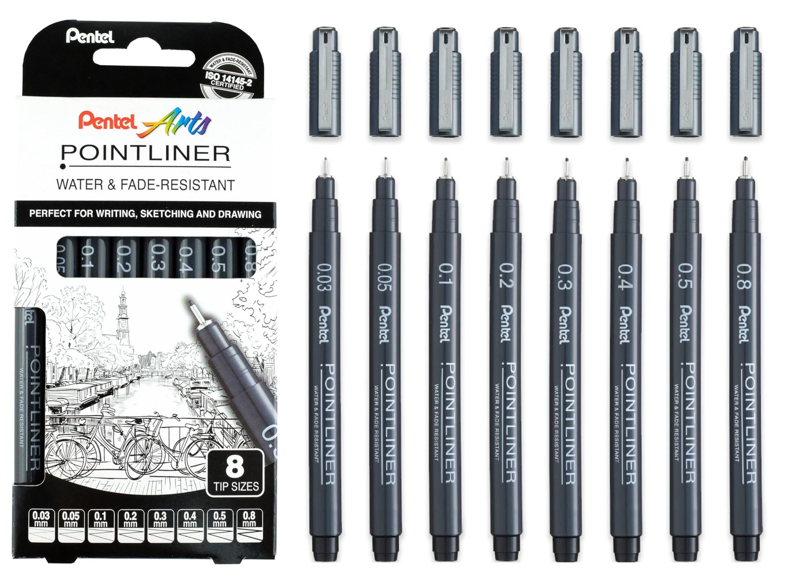 Pentel S20P Pointliner Pigment Liner Technical Drawing Fineliner Pen S20P - 0.03