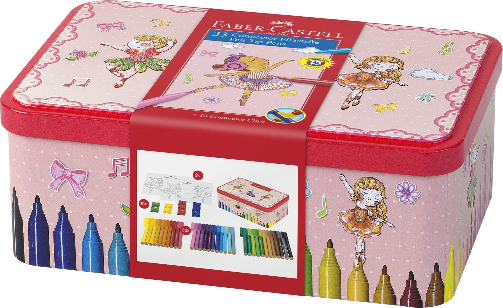 Faber-Castell - Connector Fibre-tip Pen - Ballerina Box, 33 pcs. (155534) 33 bal