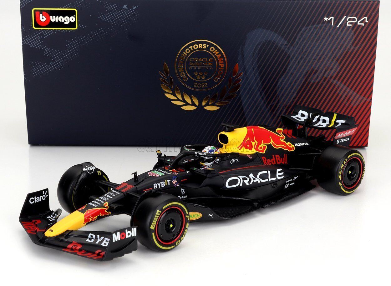 MODELLINO AUTO STATICO BURAGO RED BULL F1 RB18 PEREZ 2022 CON VETRINA 1/24