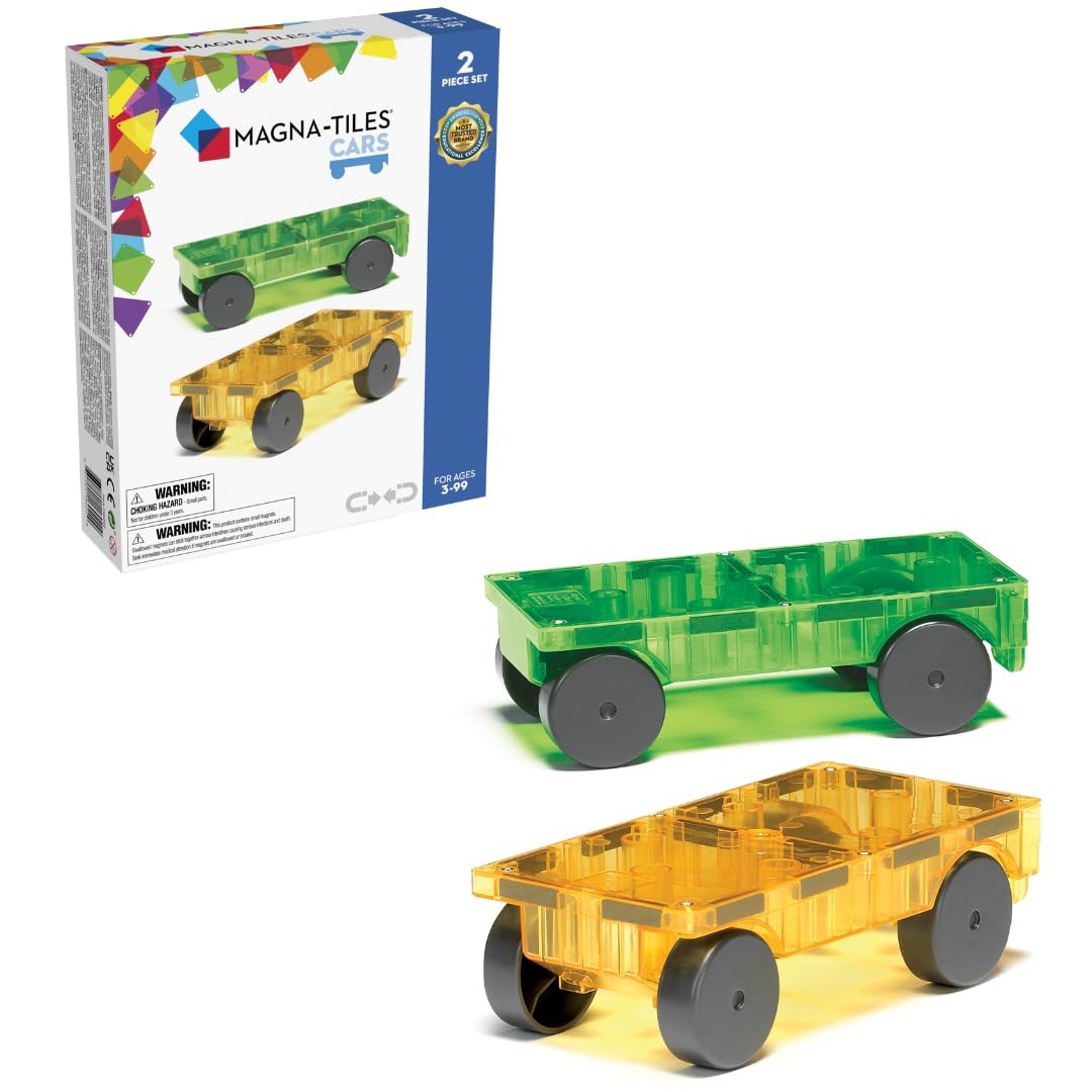 Magna-Tiles Cars Expansion Set, The Original Magnetic Building Tiles For Creativ