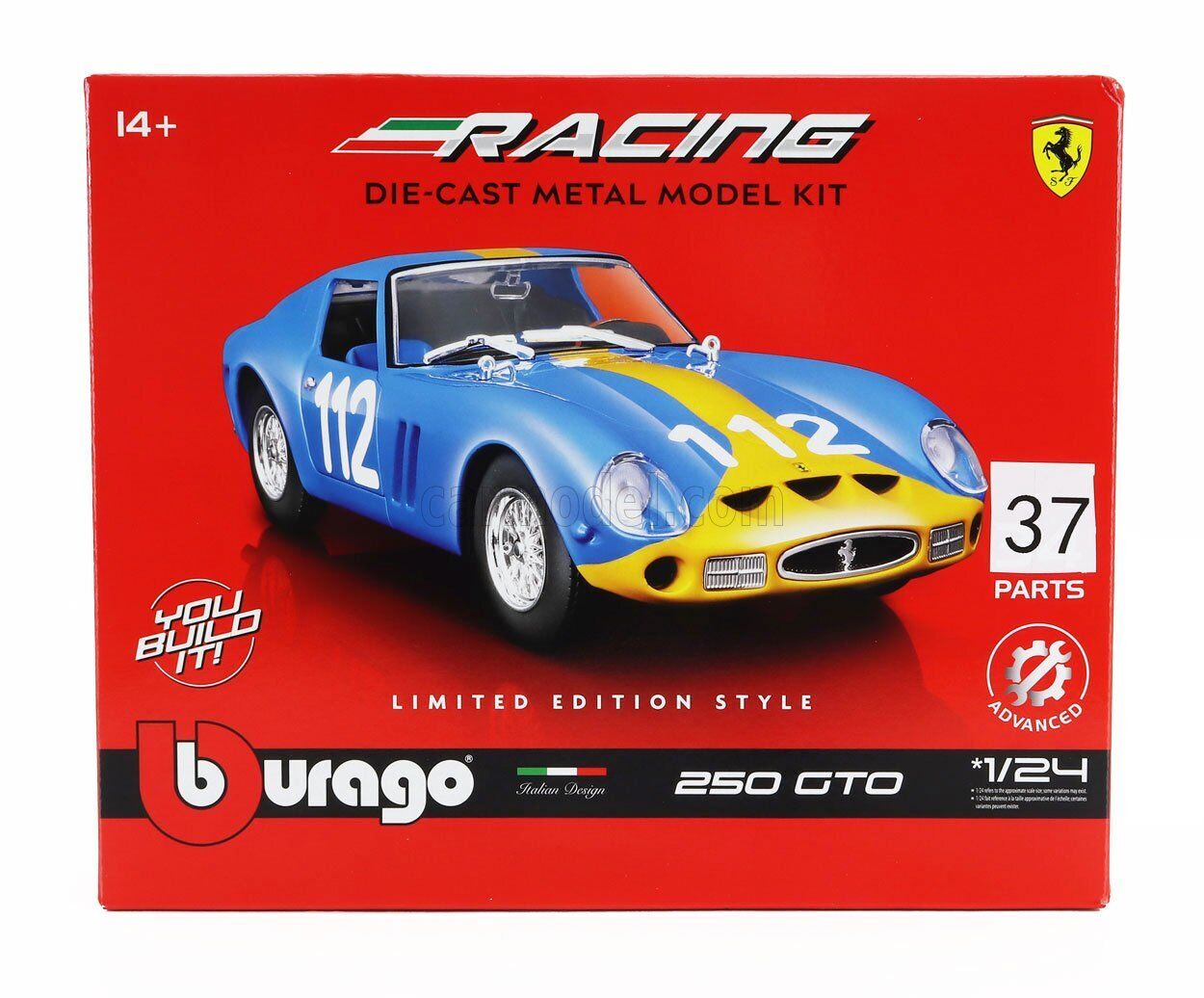 KIT MODELLINO AUTO STATICO BURAGO FERRARI 250 GTO CH.3445 TARGA FLORIO 1964 1/24