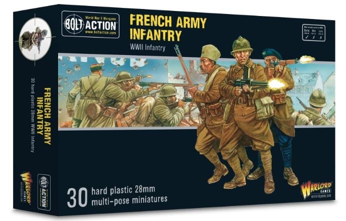 WARLORD GAMES French Army Infantry - 28mm Scale Plastic Miniatures for Bolt Acti