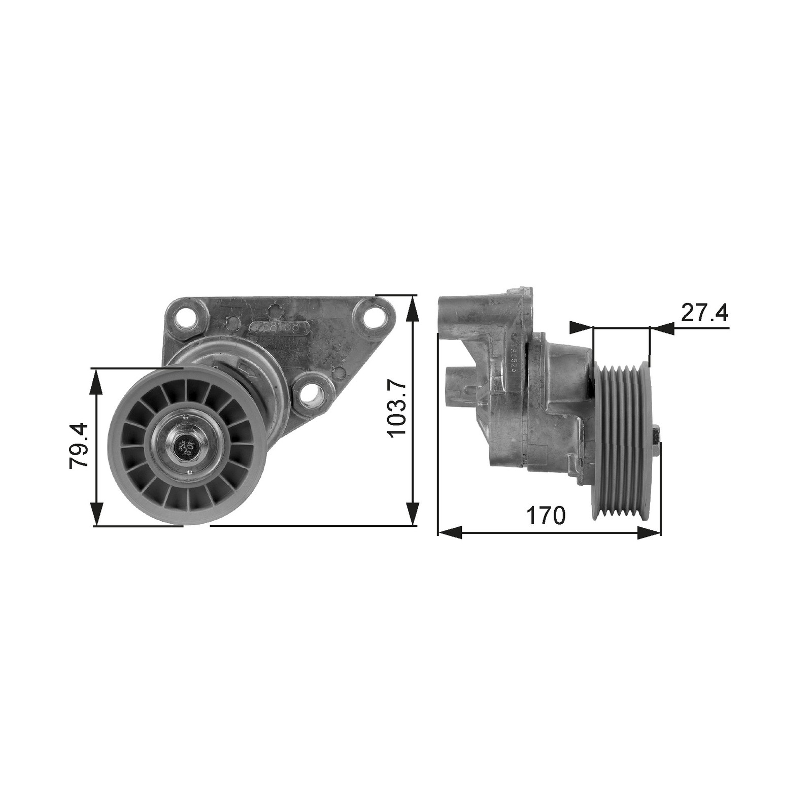 GATES T38158 Tendicinghia, Cinghia Poly-V per CADILLAC,CHEVROLET,GMC,HUMMER,ISUZ