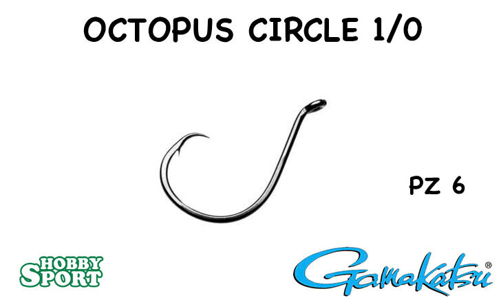 AMI GAMAKATSU OCTOPUS CIRCLE SIZE 1/0 BLACK CHROME PESCA MARE BARCA BUSTA 6 PZ