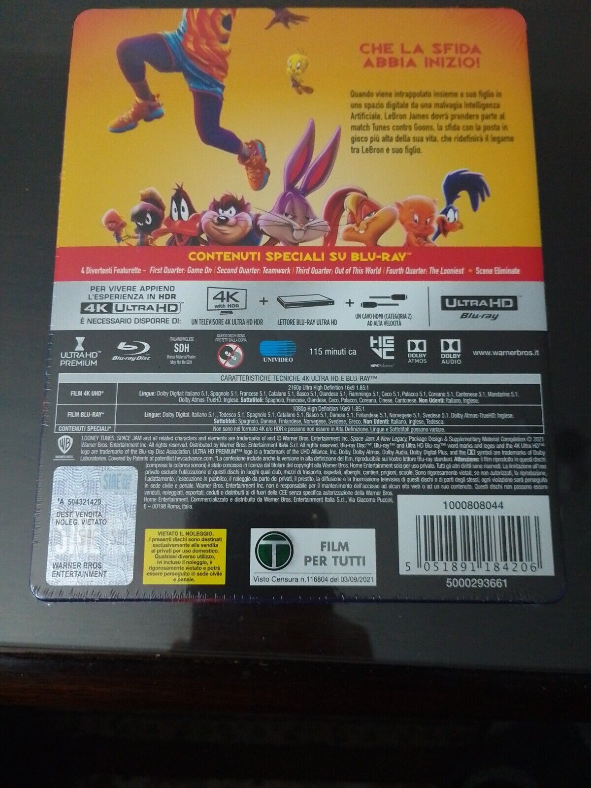 SPACE JAM NEW LEGENDS - STEELBOOK 4K ULTRA HD BLU-RAY  SIGILLATO