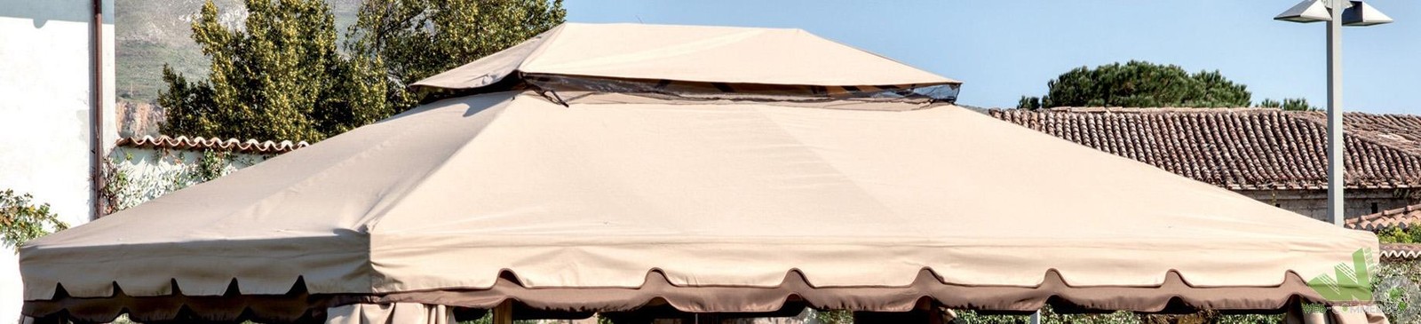 TOP TELO COPERTURA AIRVENT PER GAZEBO ADVENTURE 3X4m 300X400cm AIRVENT ECRù PVC