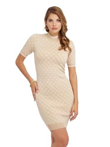 Guess Vestito Midi Lise 4G Logo W3Yk39Z37K0 Beige