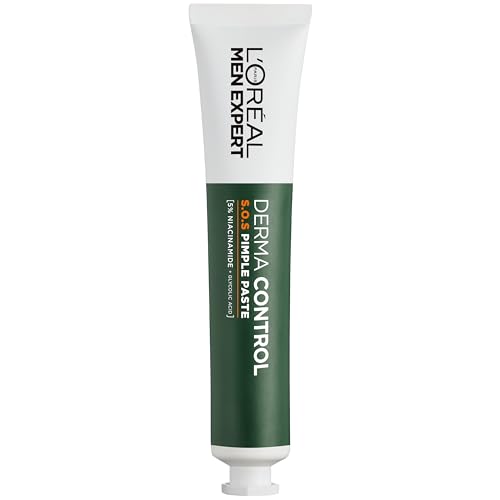 L'Oréal Paris Men Expert Crema Viso S.O.S. Imperfezioni, Per Pelli A Tendenza Acneica, Brufoli E Imperfezioni Ridotti Durante La Notte, Con 5% Di Niac