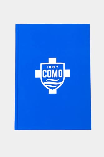 Como 1907 - Notebook Ufficiale - Colore Blu Royal Con Stampa Bianca- Con Copertina Soft Touch - Fogli A Righe, Segnapagina Ed Elastico - Dimensione 21