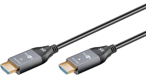 Goobay Cavo Ottico Ibrido Hdmi 50 Metri – Cavo Hdmi 2.1 Ultra High Speed Con Ethernet, 8K/60Hz, Tecnologia Aoc Per Tv, Monitor, Ps5, Xbox, Alta Flessi