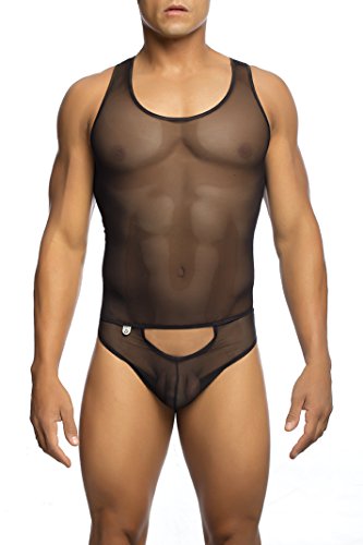 Malebasics Men'S Sexy All Over Sheer Body Black Small/Medium