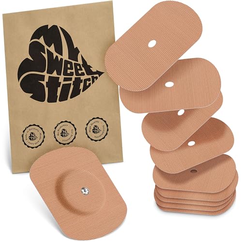 Mysweetstitch - 10 X Freestyle Libre 1 & 2 Cerotti Sensore, Overpatch Ovale Ø 70 X 55Mm, Con Foro Di Ventilazione, Cerotto Impermeabile, Traspirante,