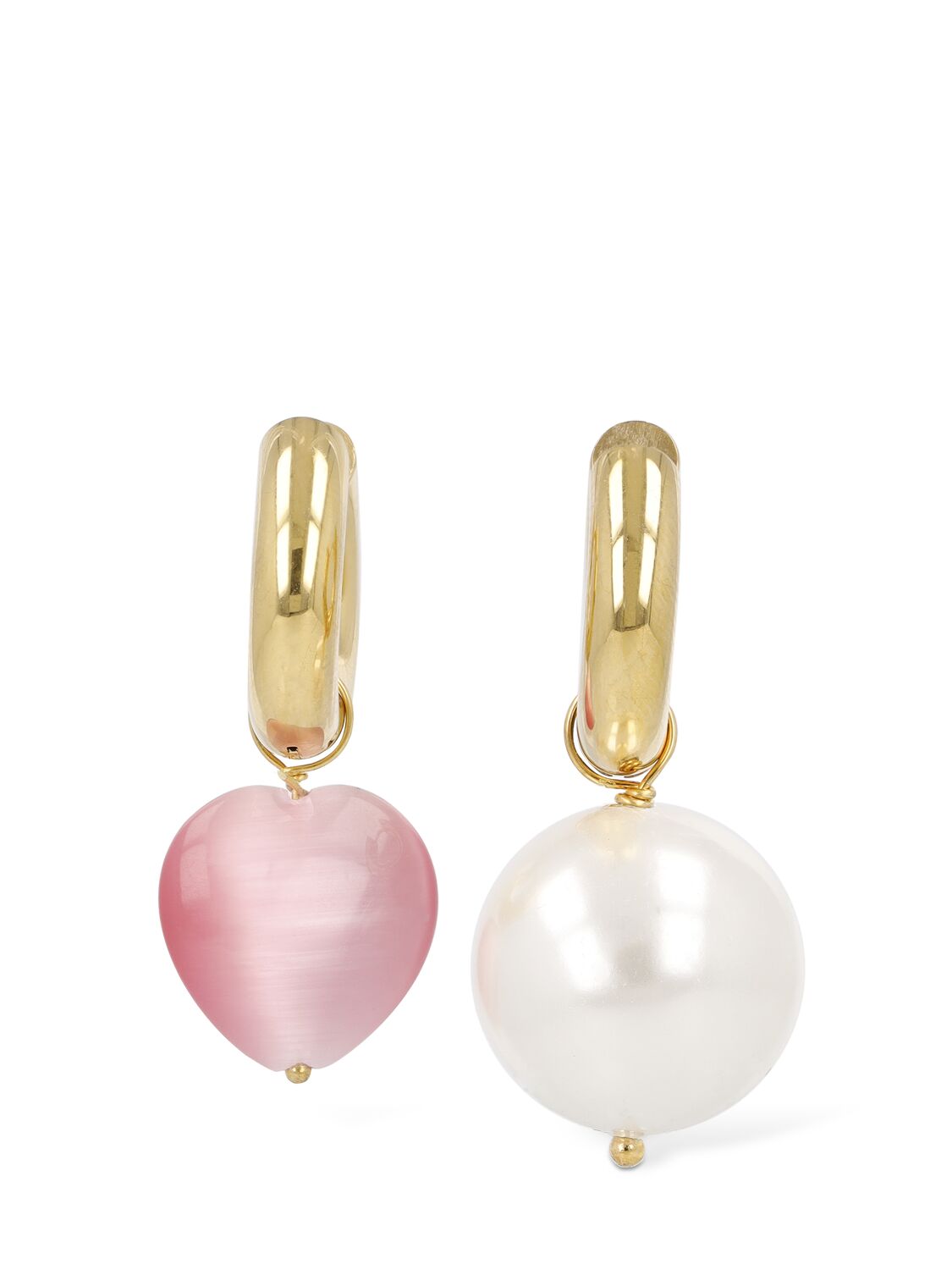 Pearl & Heart Mismatched Earrings