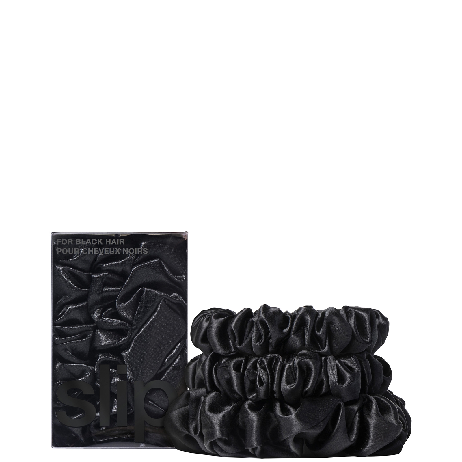 Slip Pure Silk Back To Basics Assorted Scrunchie Set (Various Colours) - Nero