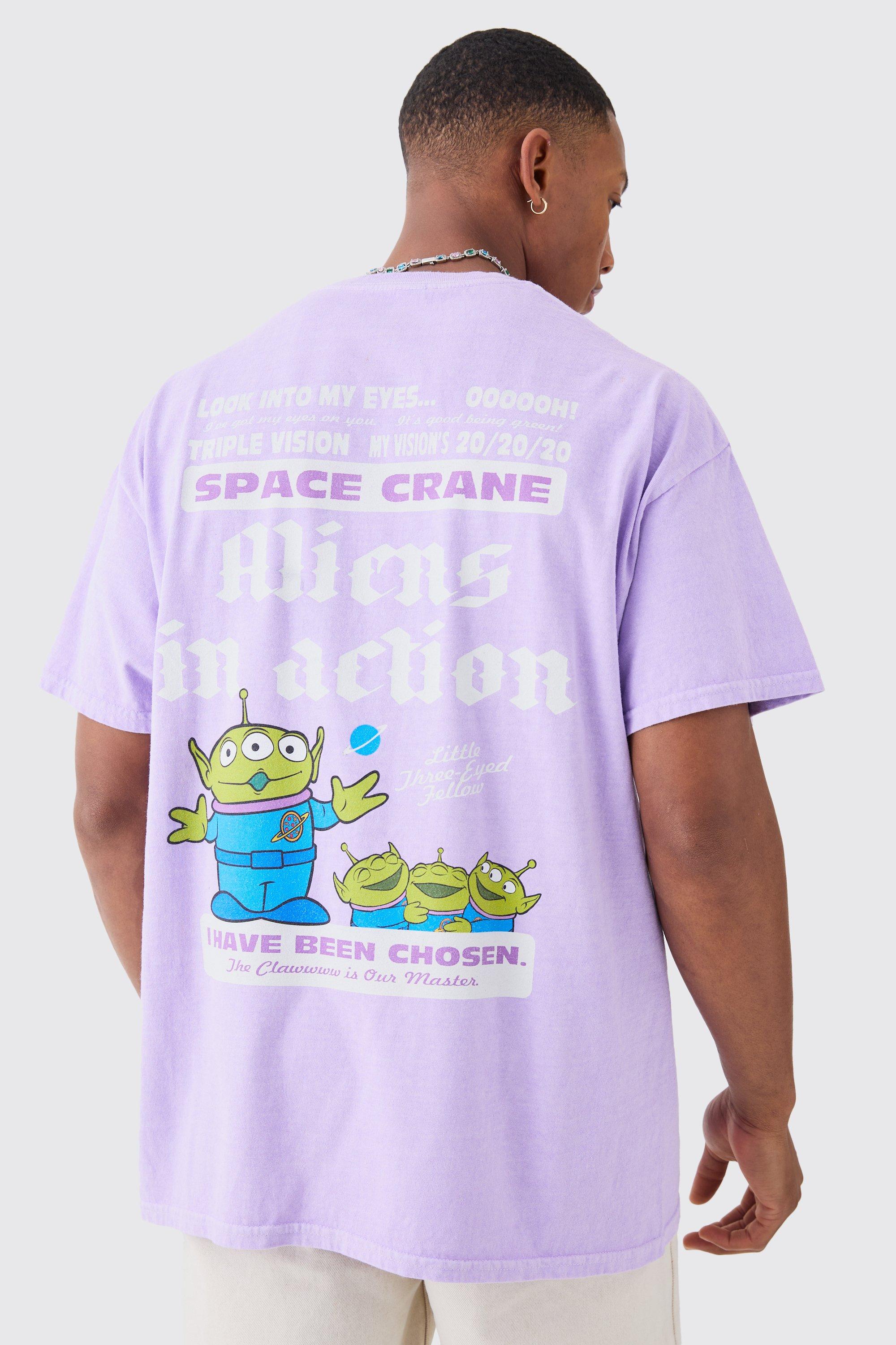 Oversized Toy Story Wash Alien License T-shirt, Purple