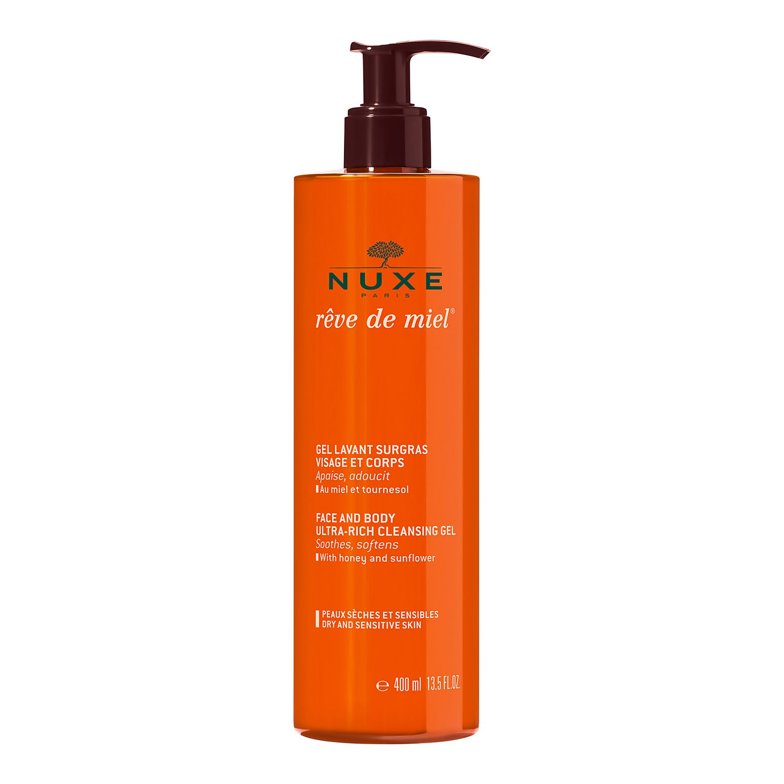 NUXE gel detergente pelli disidratate Rêve de Miel - viso e corpo (400 ml)