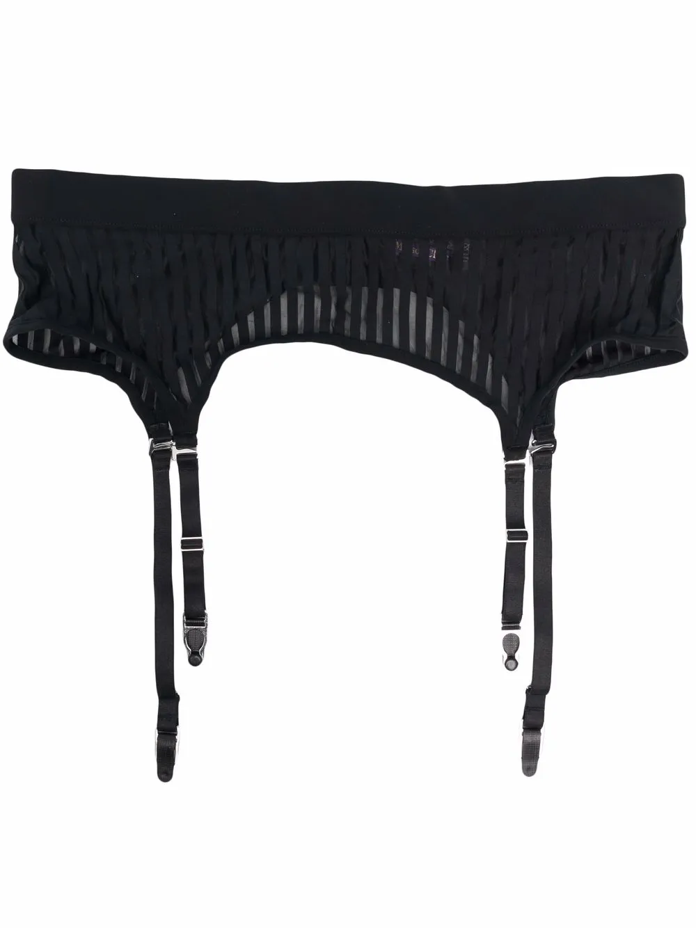 Maison Close Bretelle a righe Porte-Jarretelles - Nero