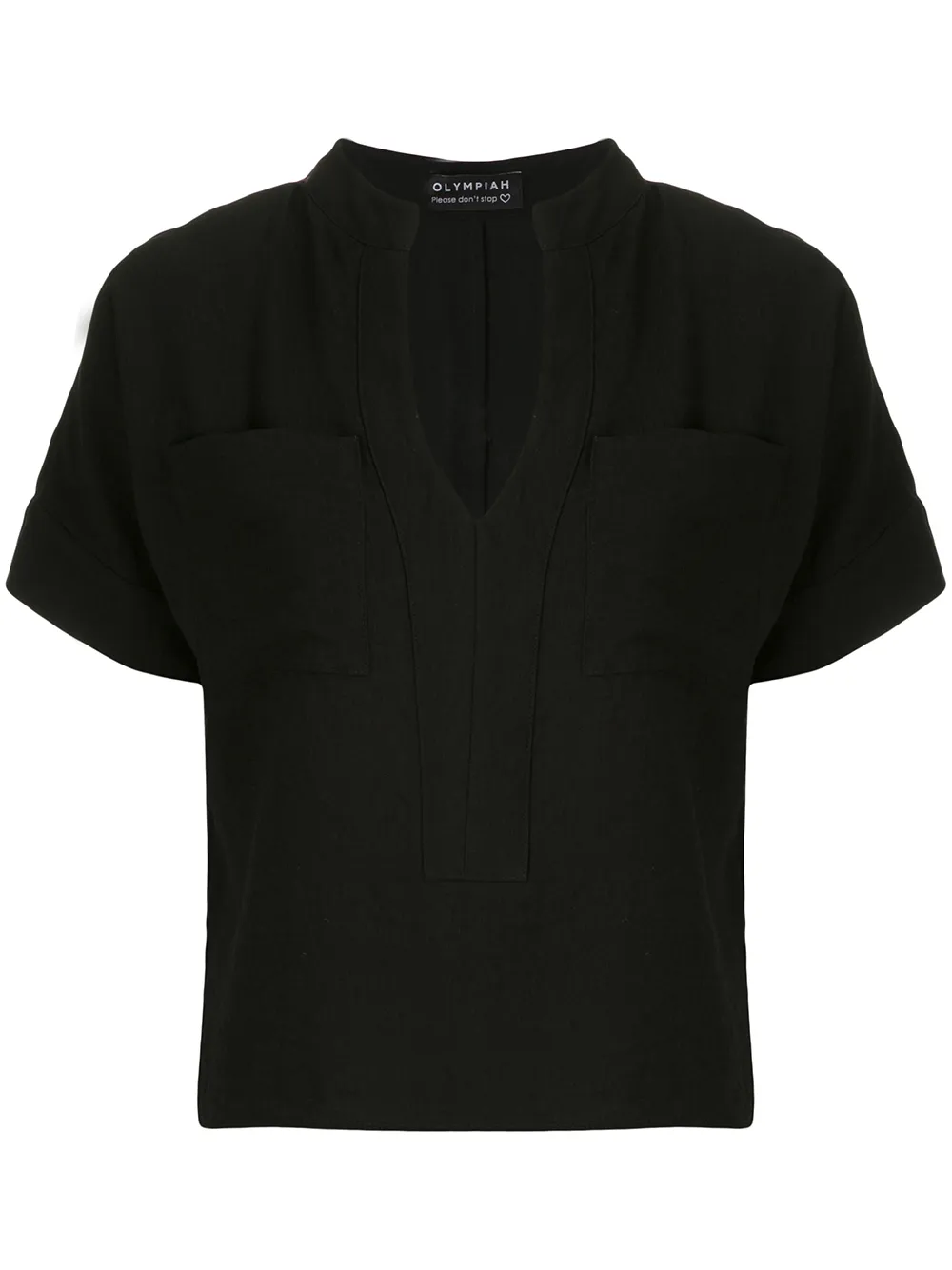 Olympiah Blusa Maggiolina con tasche - Nero