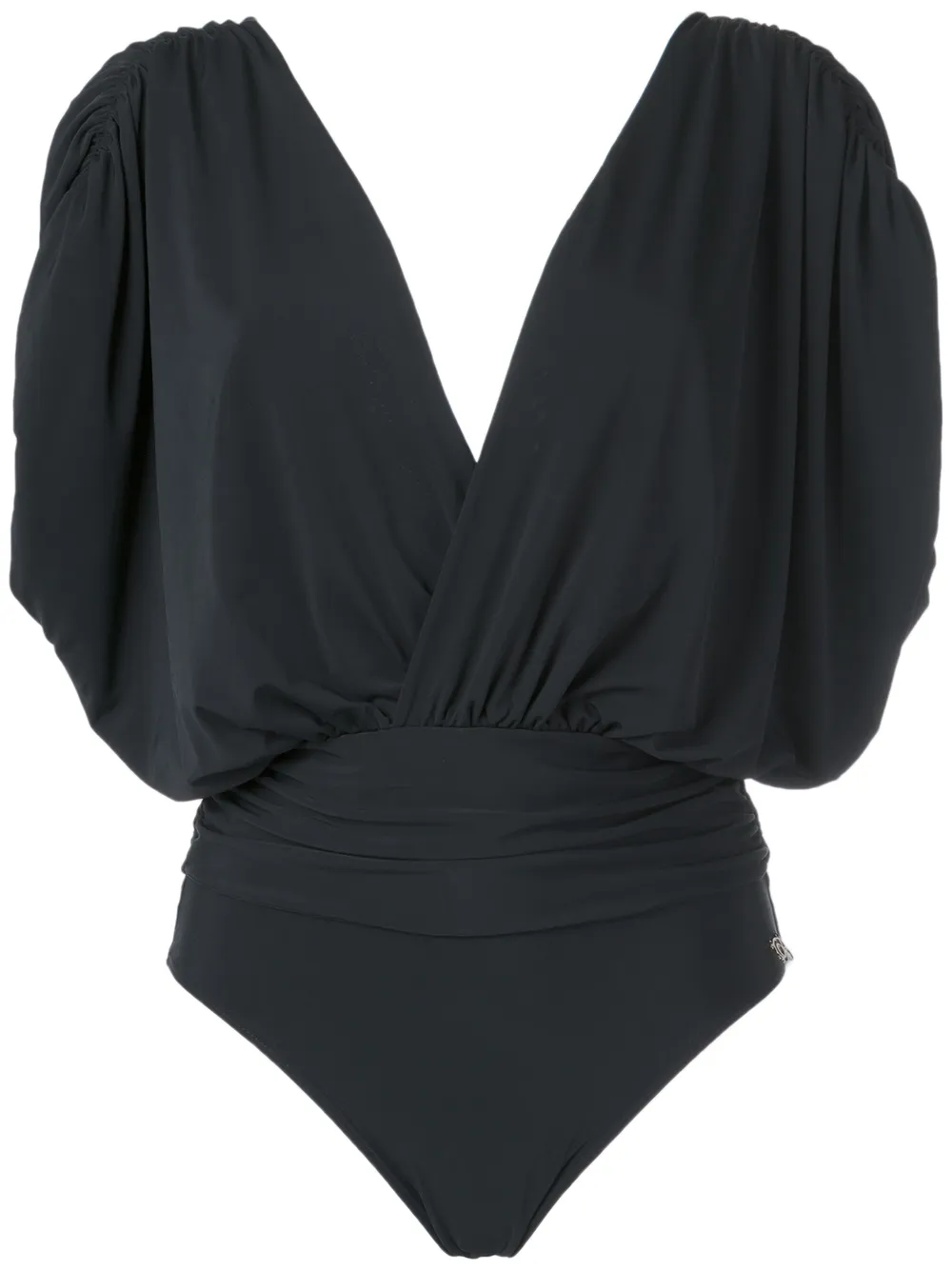 Brigitte deep V neck swimsuit - Nero