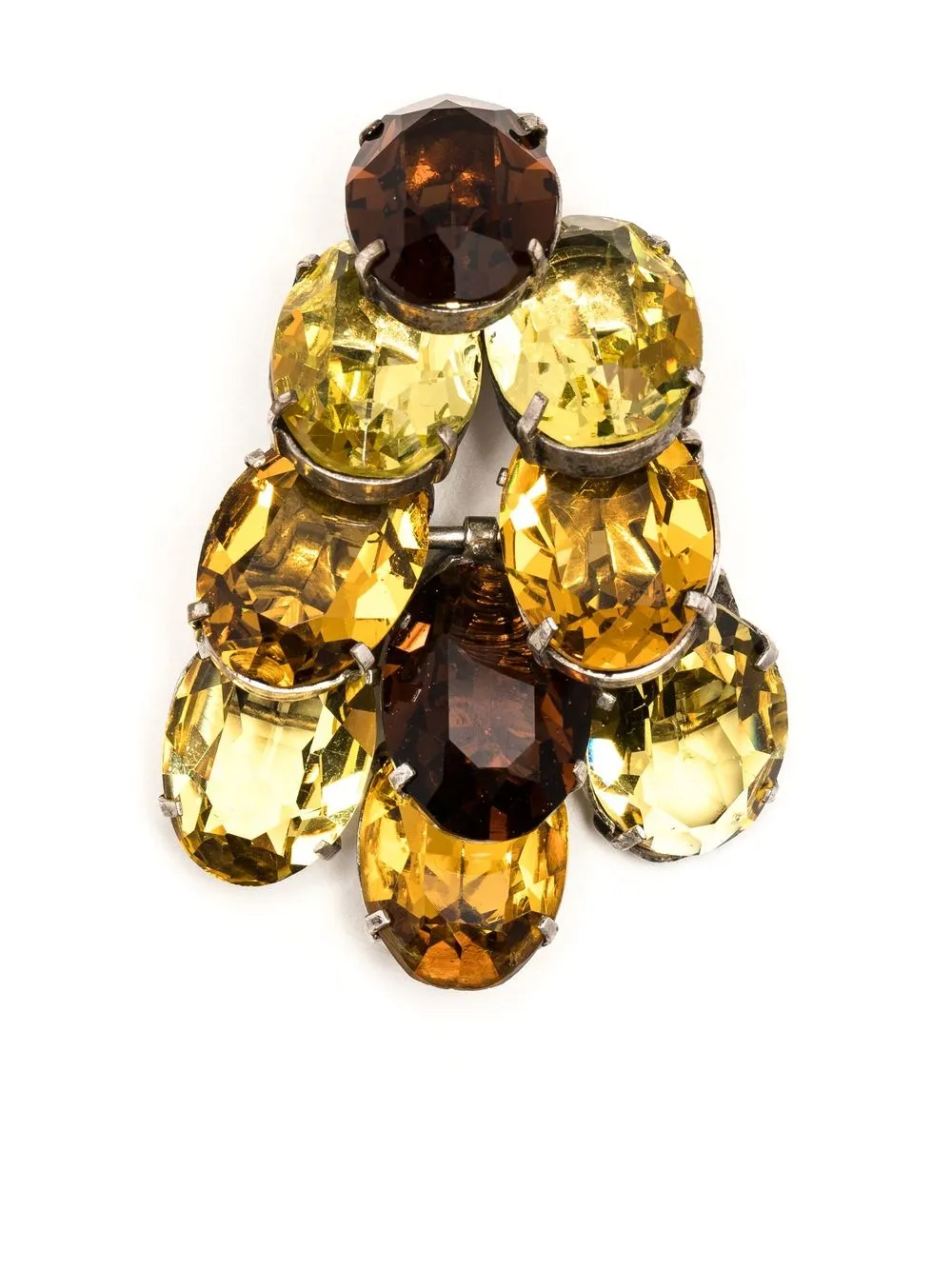 Christian Dior Pre-Owned Spilla con cristalli Pre-owned - Giallo