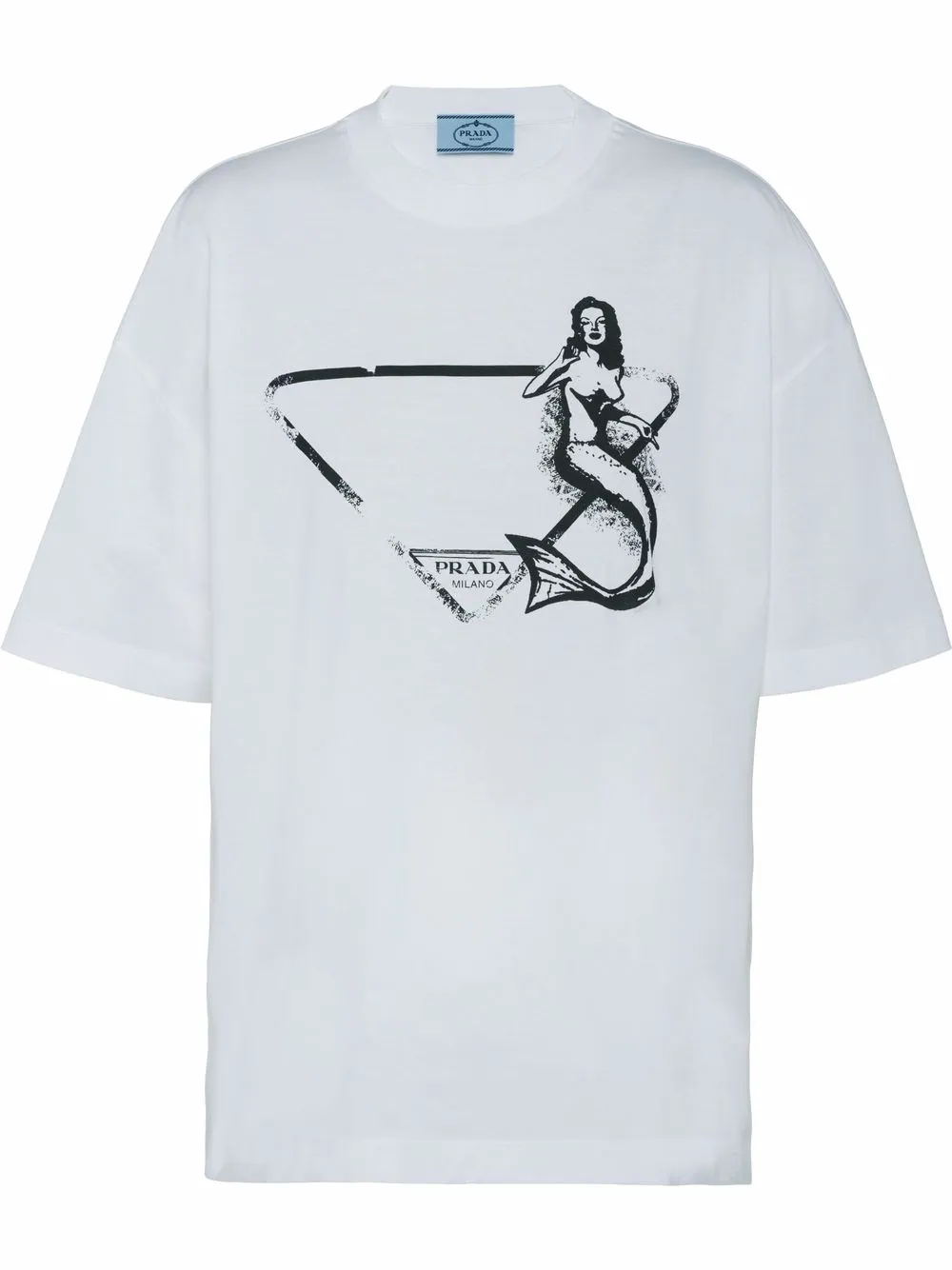 Prada T-shirt oversize con stampa - Bianco