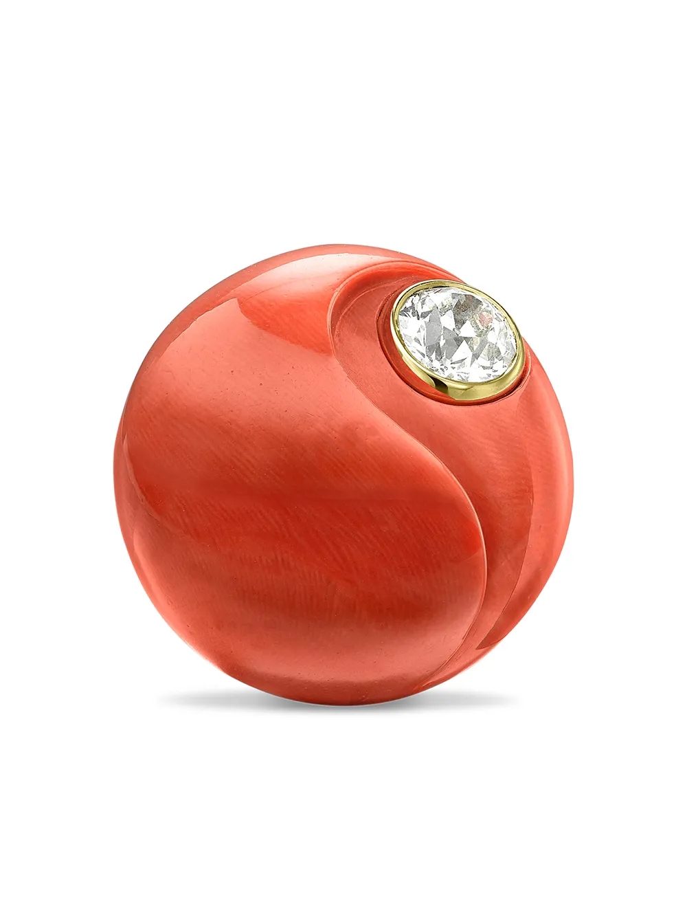 Sterlé Anello Art Deco Bombé in oro 18kt con diamante