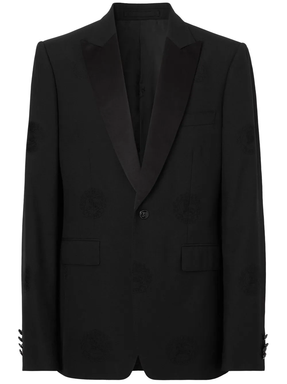 Burberry Giacca smoking Oak Leaf Crest jacquard - Nero