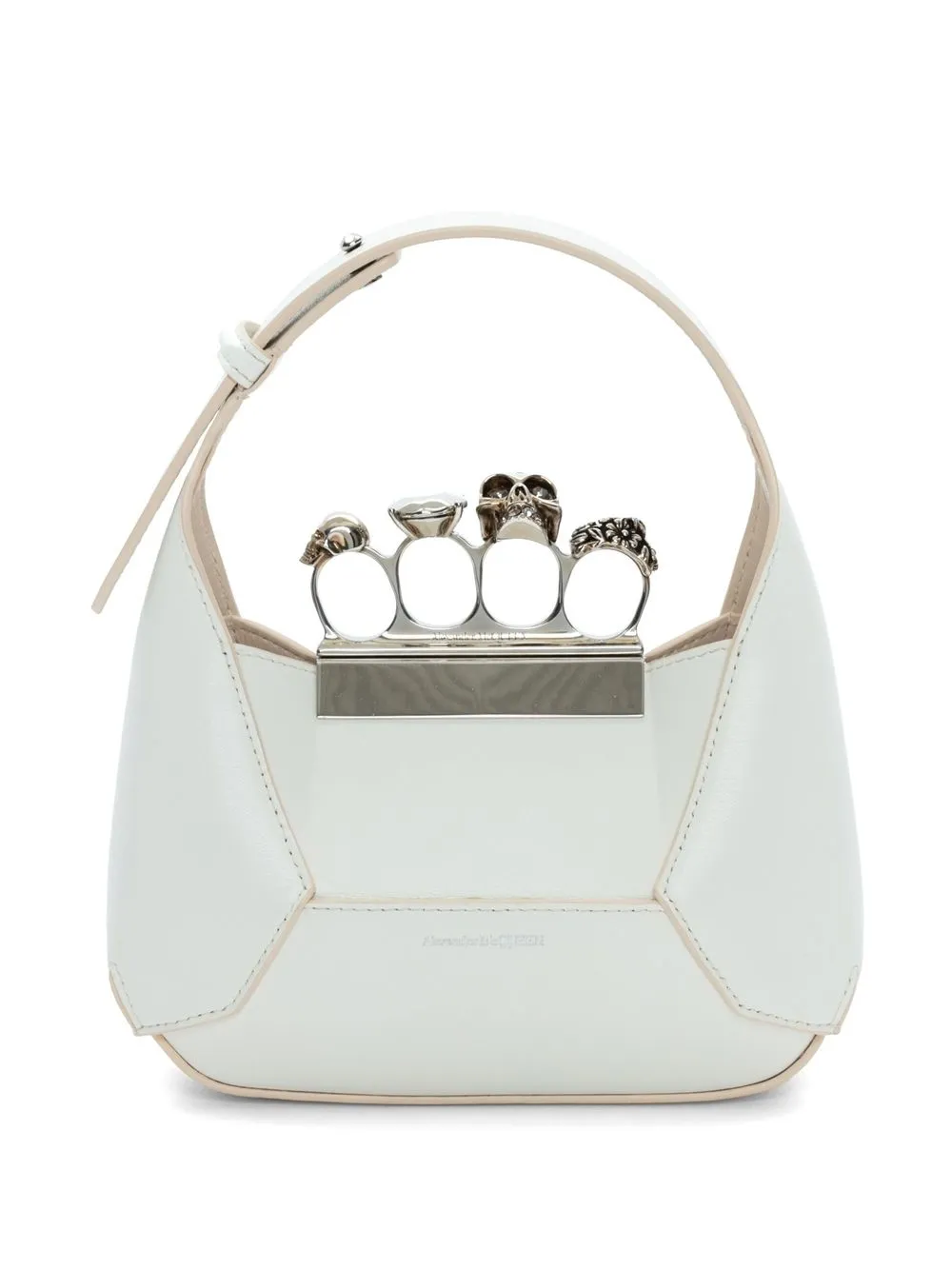 Alexander McQueen Borsa Jewelled Hobo mini - Bianco