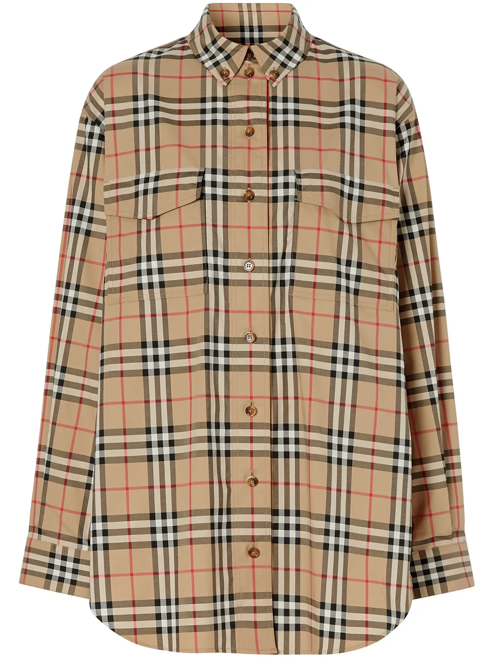 Burberry Camicia oversize con motivo Vintage Check - Toni neutri