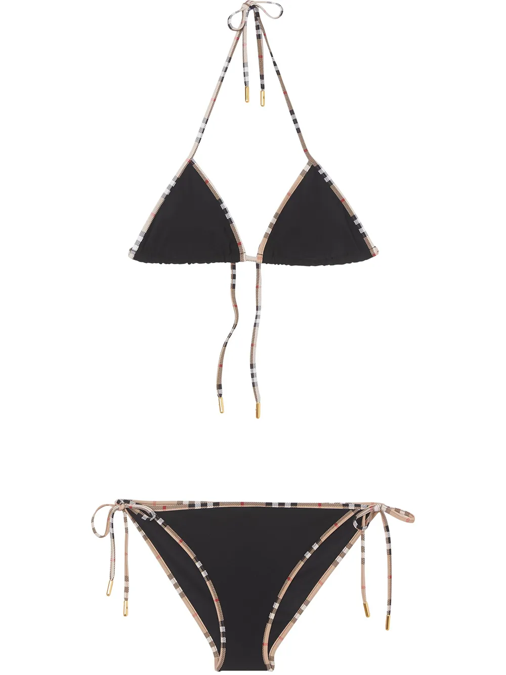 Burberry Bikini con bordo Vintage Check - Nero