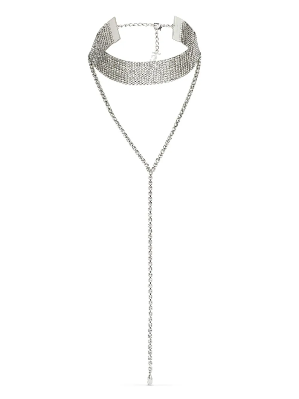 Jimmy Choo Collana a catena Saeda con cristalli - Argento