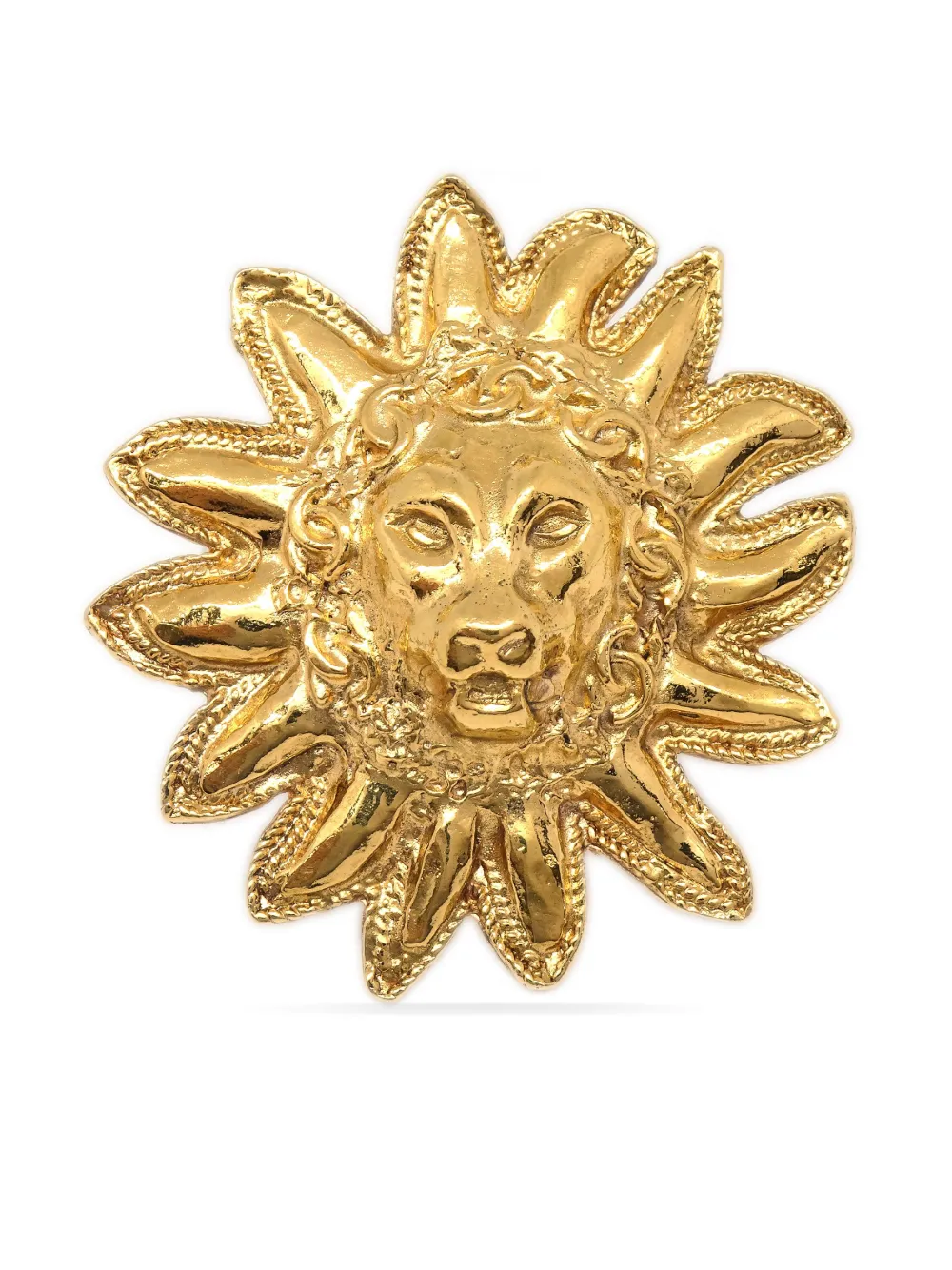CHANEL Pre-Owned Spilla Lion Sun Pre-owned anni '90-2000 - Oro