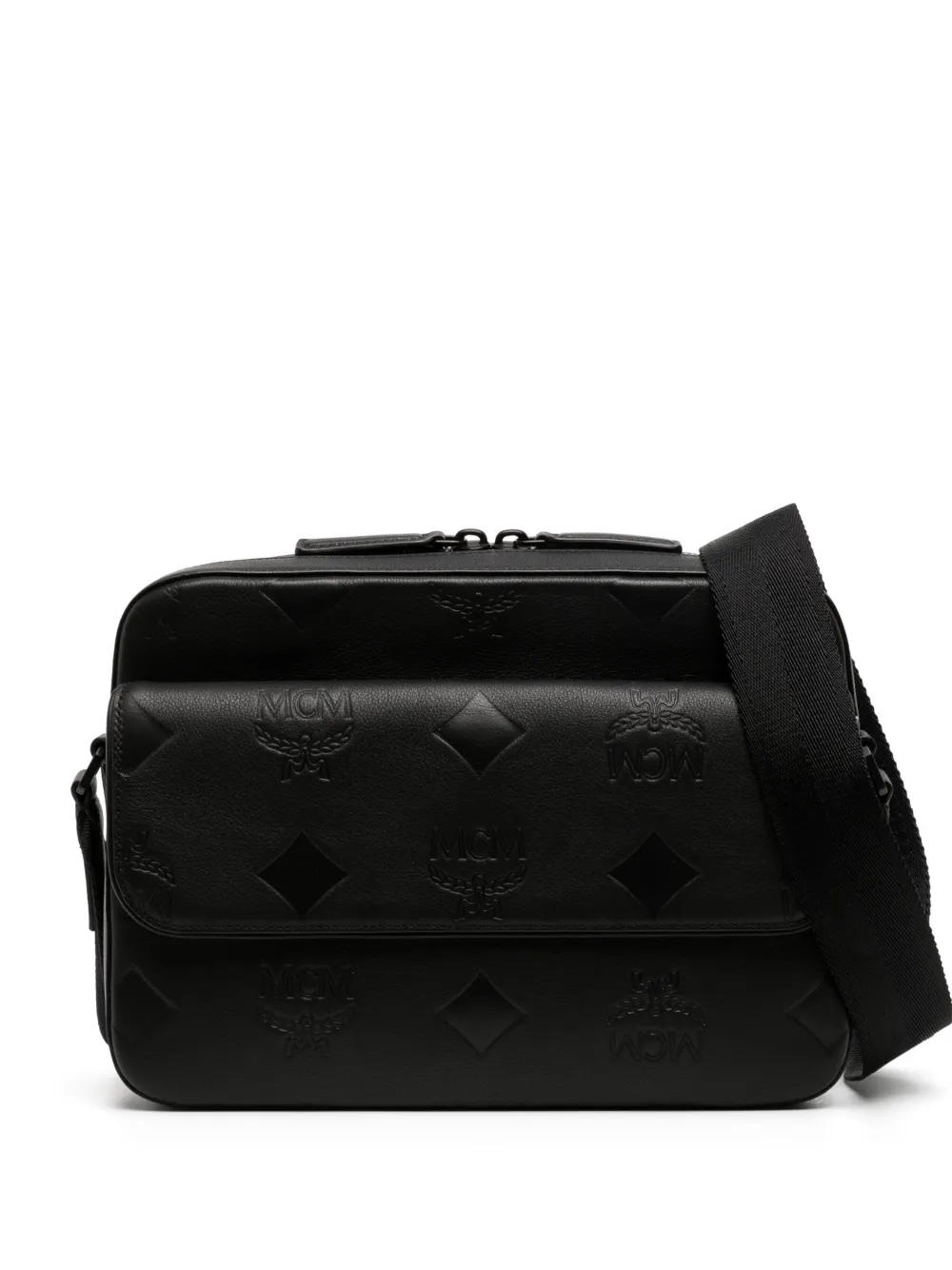 MCM Borsa messenger con monogramma - Nero