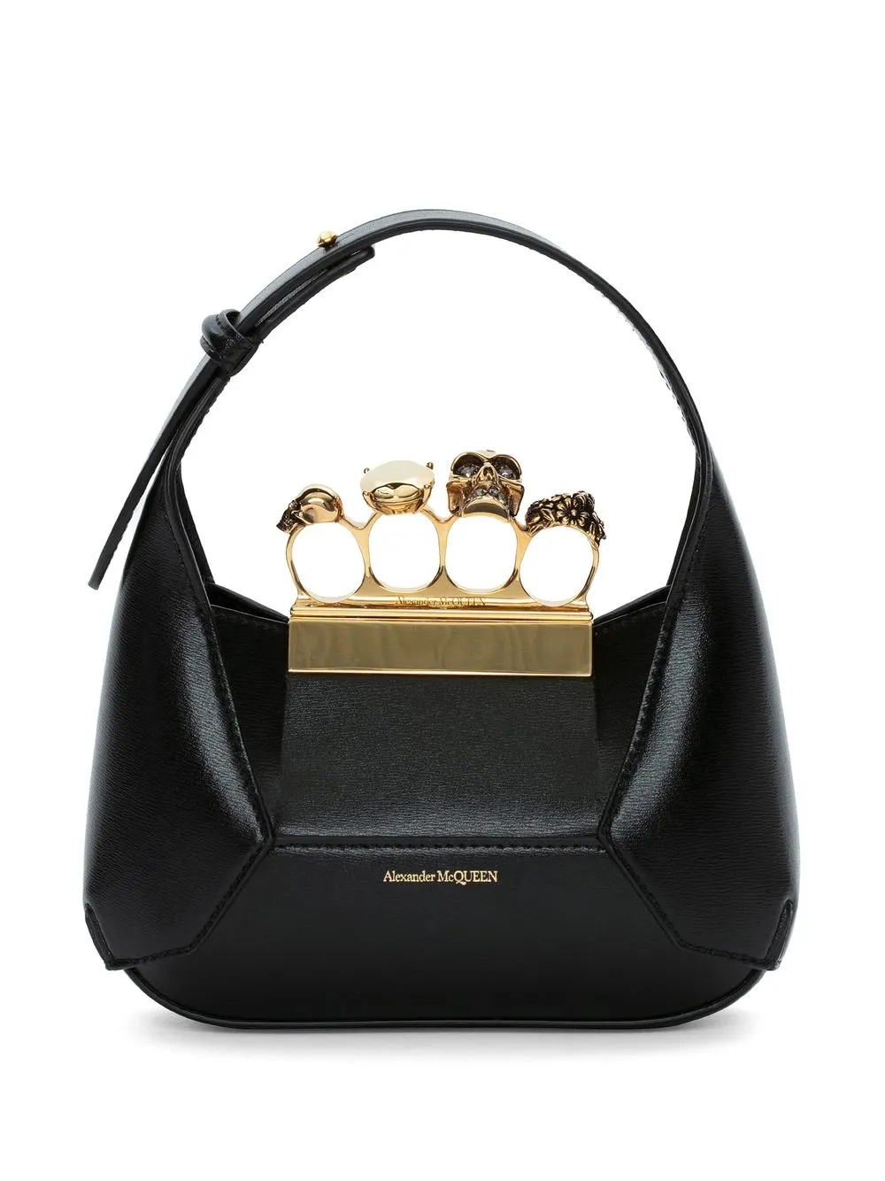 Alexander McQueen Borsa Jewelled Hobo mini - Nero