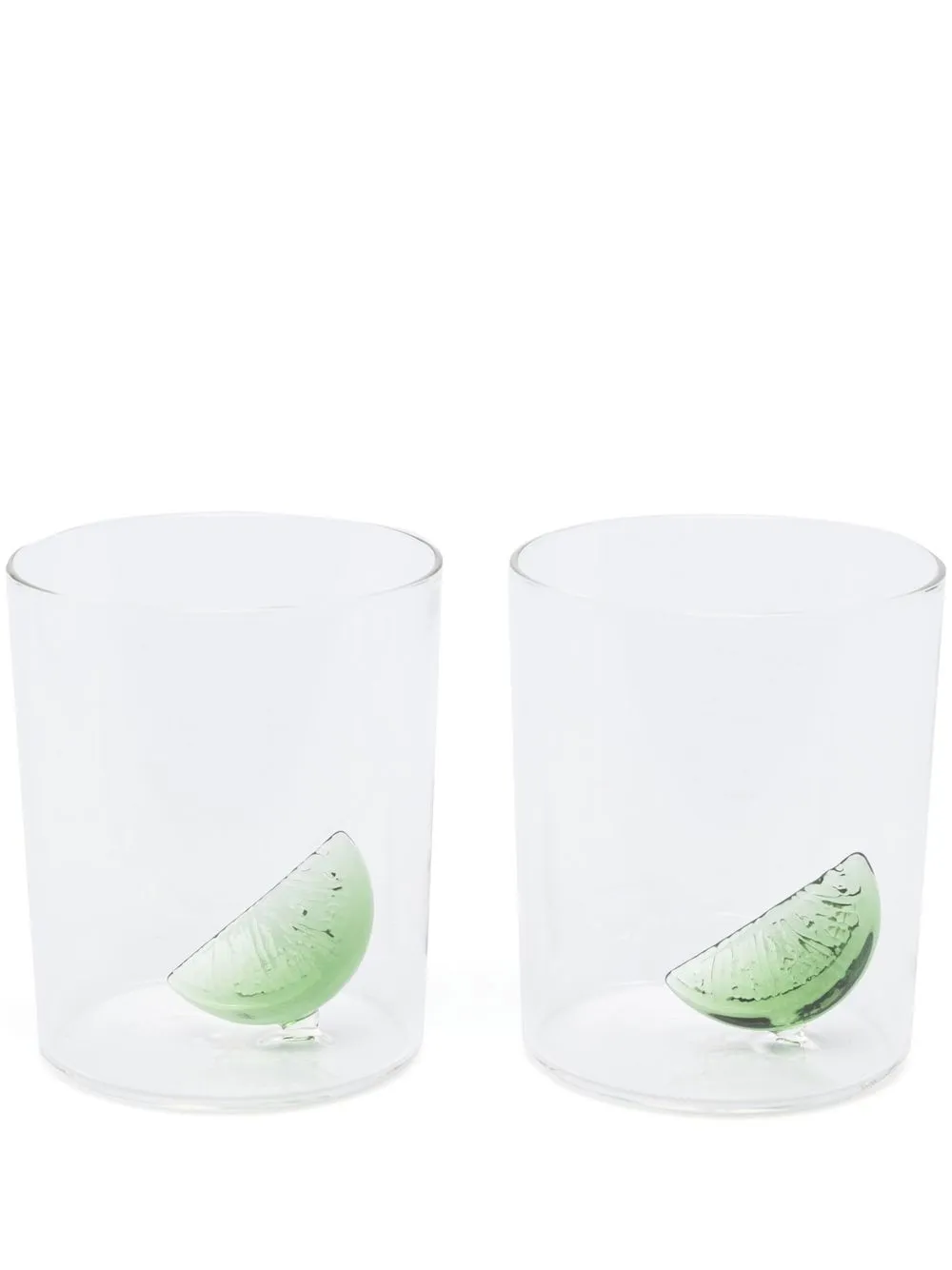Maison Balzac Set di due bicchieri con decorazione - Verde