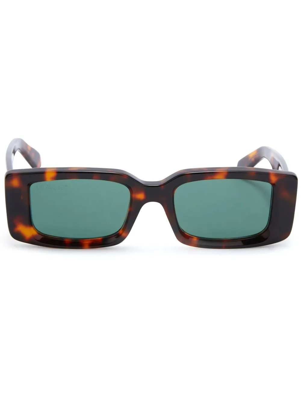 Off-White Occhiali da sole Arthur con effetto tartarugato - Verde